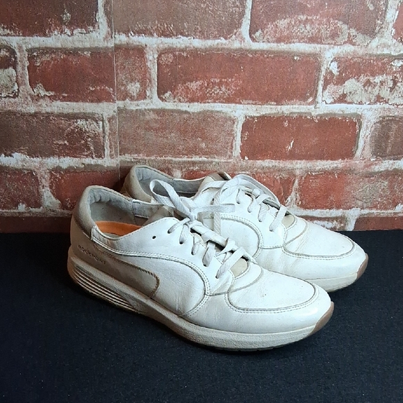 Rockport Shoes Womens Size 9 White Cream Leather Sneaker Pro Walker - Picture 1 of 9